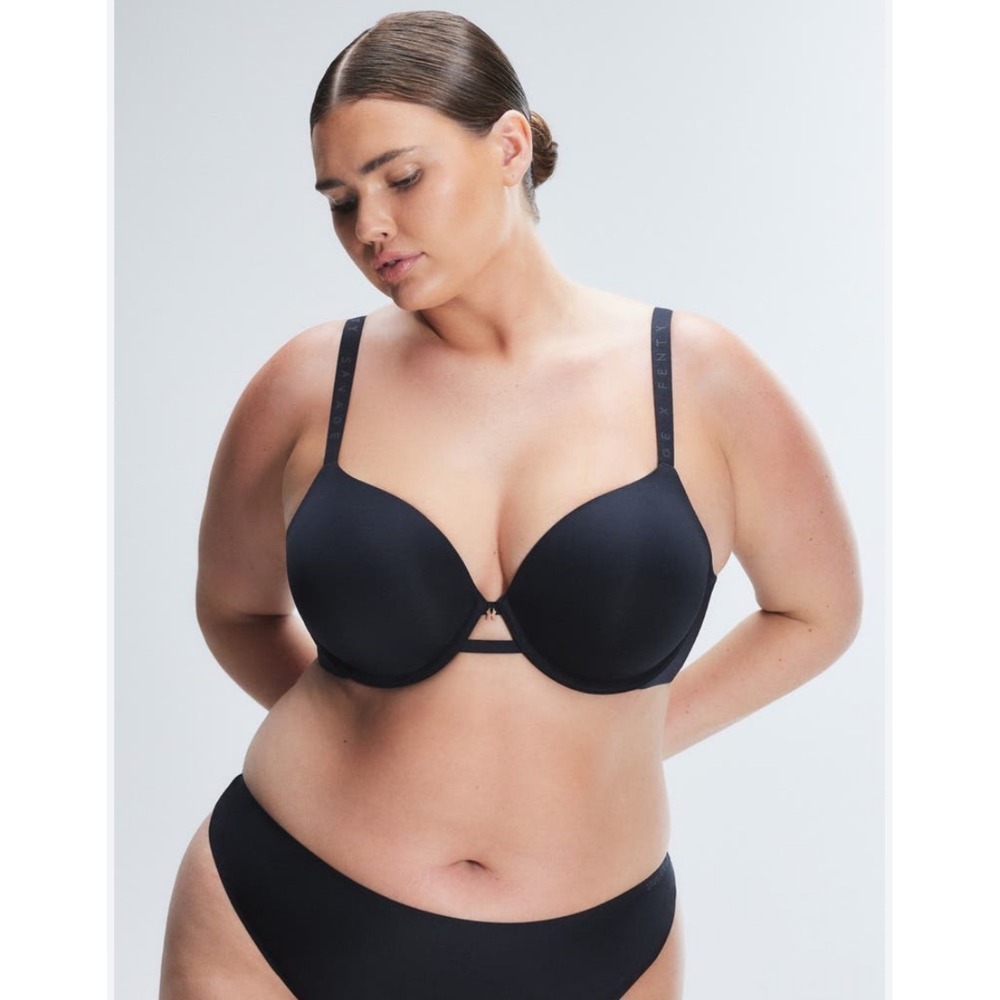 Savage X Fenty Balconette Bra Black 40H Full Coverage‎ Underwire Strappy Back